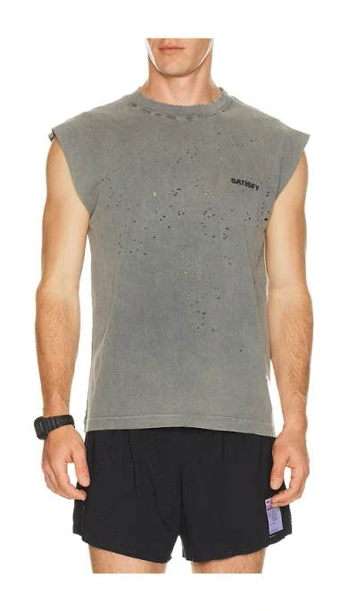Satisfy Mothtech Muscle Tee In Black