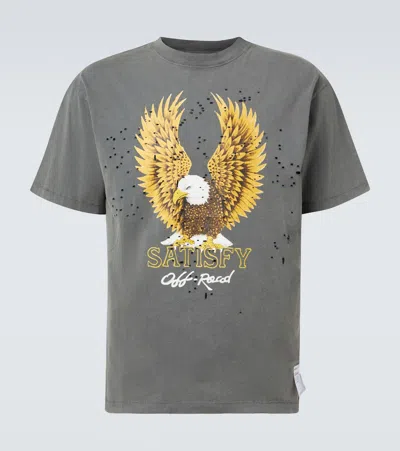 Satisfy Mothtech Printed Cotton Jersey T-shirt In Gray