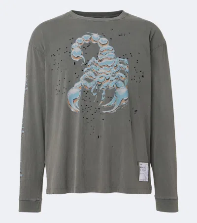 Satisfy Mothtech Printed Cotton Jersey T-shirt In Gray