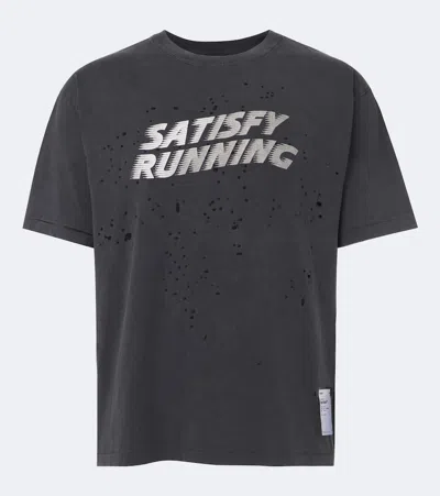 Satisfy Mothtech™ Printed Cotton T-shirt In Black