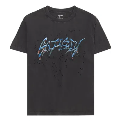 Satisfy Mothtech T-shirt Graffiti 'aged Black' In Gray