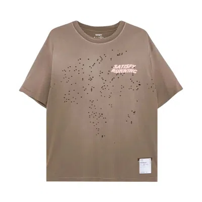 Pre-owned Satisfy Mothtech T-shirt 'sun Bleached Rain Drum Wa' | Tan | Men's Size Xl