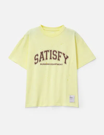 Satisfy Mothtech™ T‑shirt With  Running Equipment Logo In Yellow
