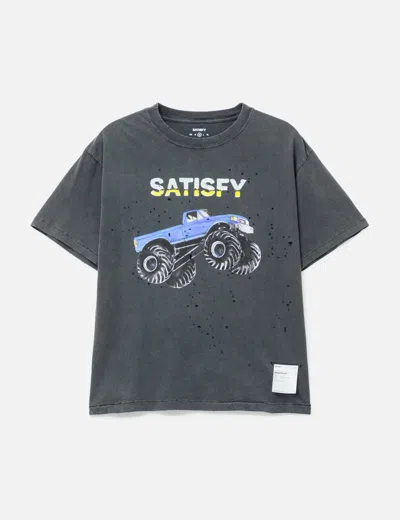 Satisfy Mothtech™ T‑shirt With Truck Print In Gray