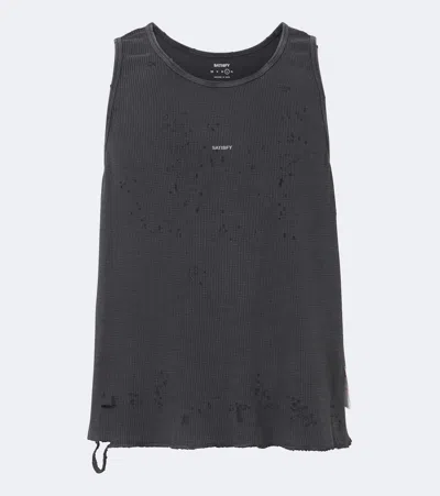Satisfy Mothtech™ Waffle-knit Cotton Tank Top In Black