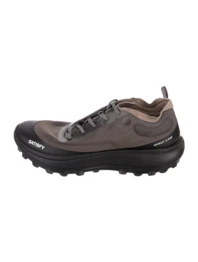 Pre-owned Satisfy Nylon Graphic Print Athletic Sneakers In Brown