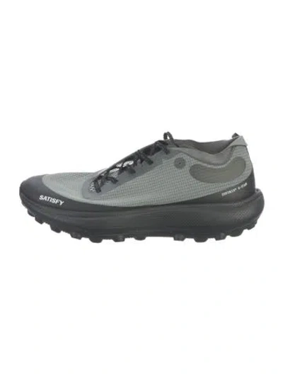 Pre-owned Satisfy Nylon Graphic Print Athletic Sneakers In Green