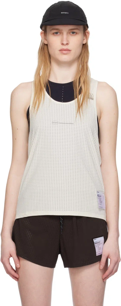 Satisfy Off-white Perforated Tank Top In Chalk