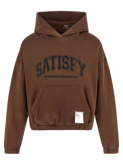 Satisfy Organic Cotton French Terry Hoodie In Brown