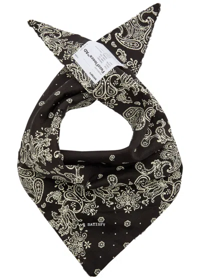 Satisfy Paisley-print Fuzzfleece Ad Bandana In Black