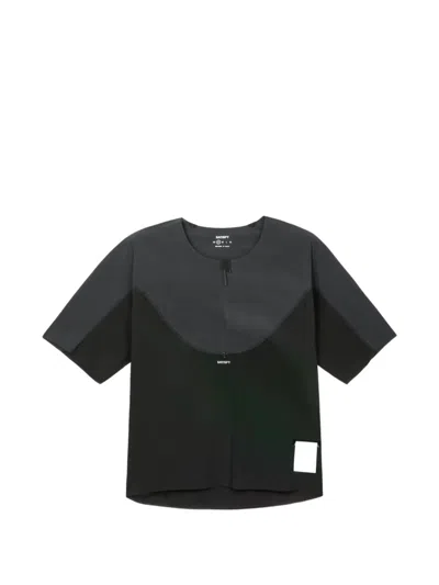 Satisfy Panelled Zip-neck T-shirt In Multi