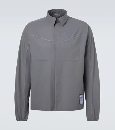 Satisfy Peaceshell River Technical Twill Shirt In Gray