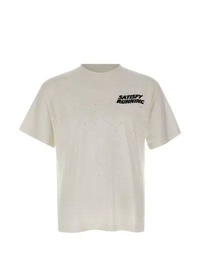 Satisfy Perforated Logo T-shirt In Neutral