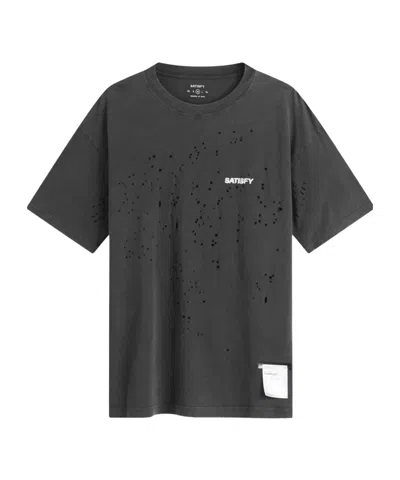 Satisfy Ripped-detailing T-shirt In Gray