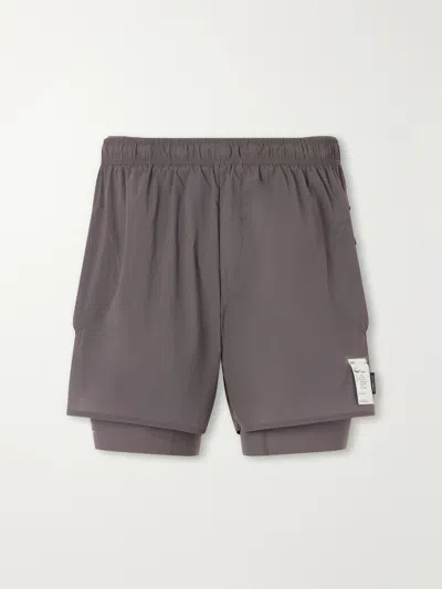 Satisfy Techsilk Shorts With Pockets And Elastic Waist In Brown