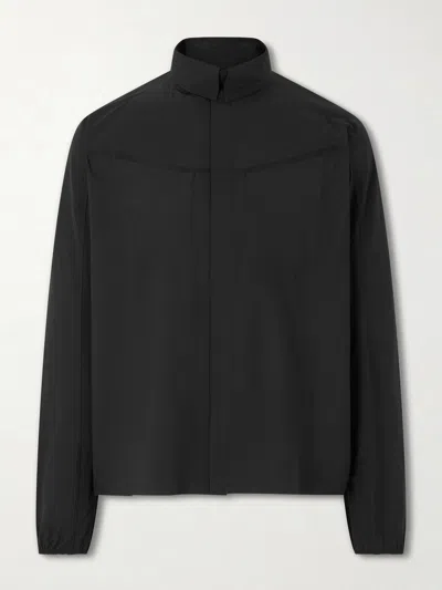 Satisfy River Logo-embroidered Peaceshell™ Shirt In Black