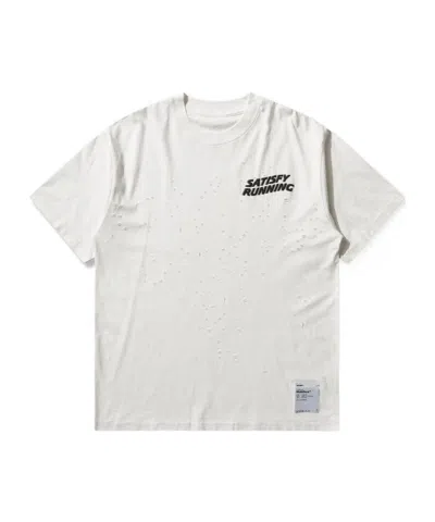SATISFY SATISFY DISTRESSED LOGO T-SHIRT