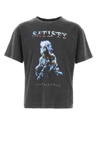 Satisfy Slate Cotton T-shirt In Black