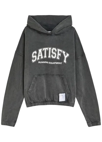 Satisfy Softcell Hooded Cotton Sweatshirt In Gray