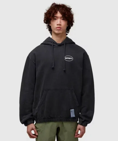 Satisfy Logo-print Organic Softcell™ Cotton-jersey Hoodie In Black