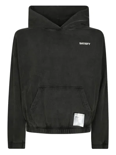 Satisfy Black Softcell Cotton Hooded Sweatshirt In Gray