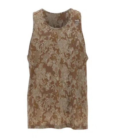 Satisfy Camouflage Moth Tech Tank Top In Perforated Micro Jersey In Gray