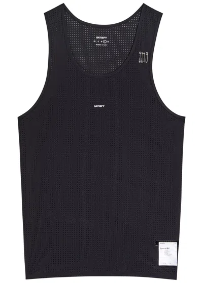 Satisfy Space-o Perforated Stretch-jersey Vest In Animal Print
