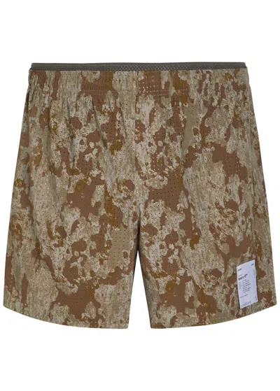 Satisfy Space-o 5 Perforated Stretch-jersey Shorts In Brown
