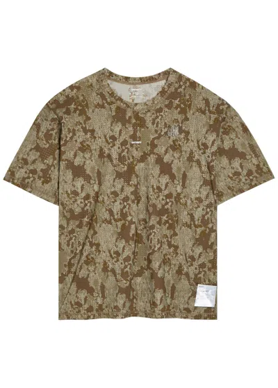 Satisfy Space-o Camouflage Stretch-jersey T-shirt In Brown