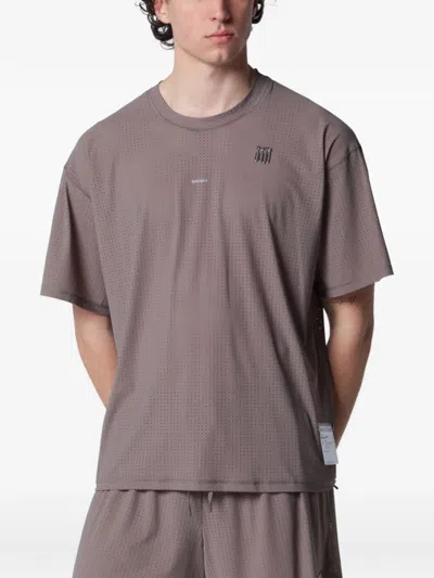 Satisfy Falcon-colored Space-o T-shirt In Perforated Micro Jersey In Gray