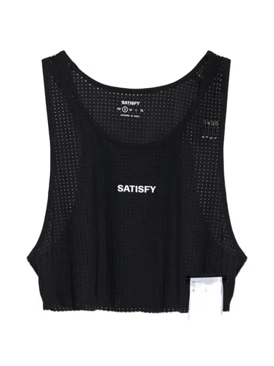 Satisfy Space-o Perforated-design Tank Top In Black