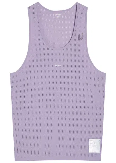 Satisfy Space-o Singlet Stretch-jersey Running Tank Top In Purple