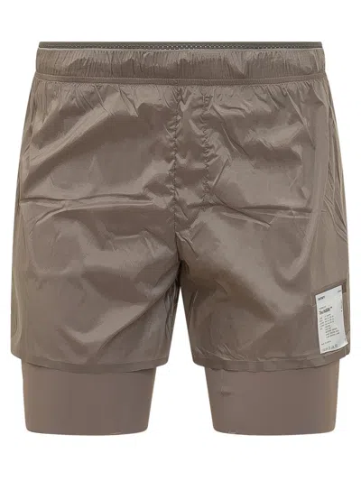 Satisfy Technical Mini Shorts With Aesthetic Band And Pocket In Falcon