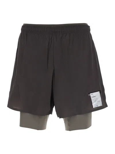 Satisfy Techsilk 8 Men's Tech Fabric Shorts With Elastic Waistband And Side Pockets In Brown