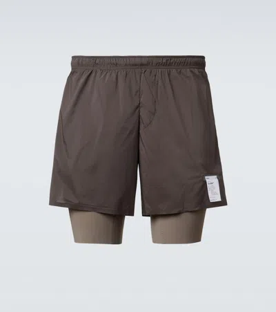 Satisfy Techsilk 8" Running Shorts In Brown