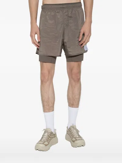 Satisfy Techsilk™ Layered Runningshorts In Brown