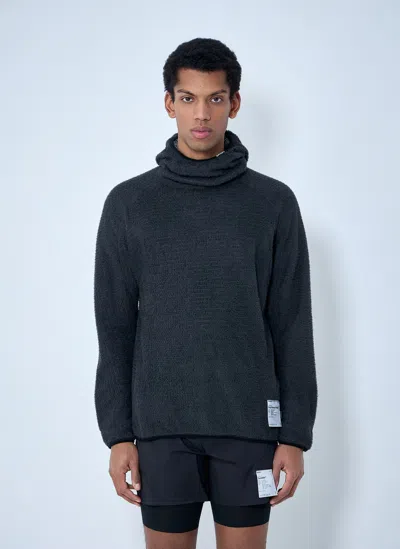 Satisfy Textured High-neck Sweater In Gray