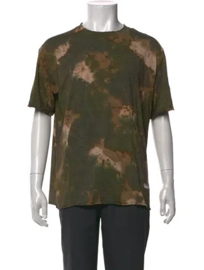 Pre-owned Satisfy Tie-dye Print Crew Neck T-shirt In Green