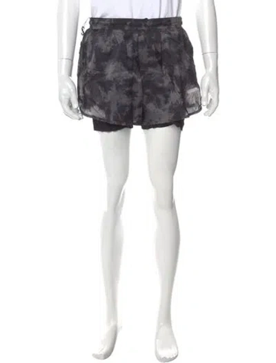 Pre-owned Satisfy Tie-dye Print Jogger Shorts In Gray