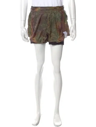 Pre-owned Satisfy Tie-dye Print Jogger Shorts W/ Tags In Brown