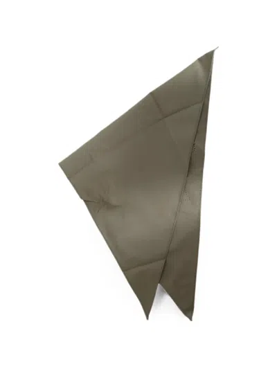 Satisfy Triangular Perforated-detail Scarf In Green