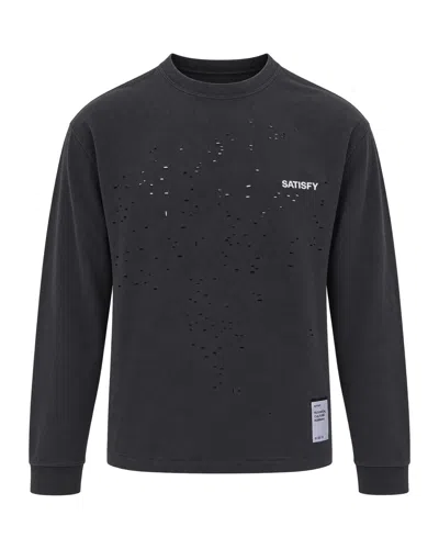 Satisfy T-shirt Mothtech™ Long Aged Black In Blue