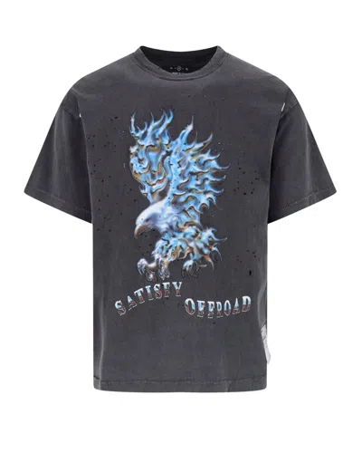 Satisfy T-shirt Mothtech Off Road Aged Black In Gray
