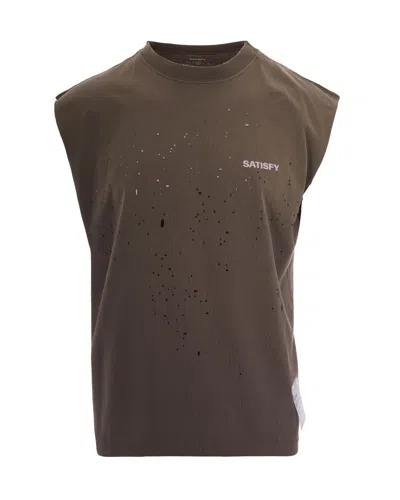 Satisfy T-shirt Mothtechmuscle Sun Bleached Falcon In Brown