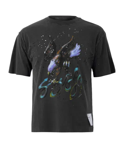 Satisfy Vintage-style Round-neck Short-sleeve T-shirt In Black