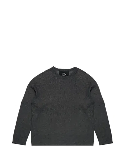 Satisfy Waffle-knit Raglan-sleeve Sweater In Gray
