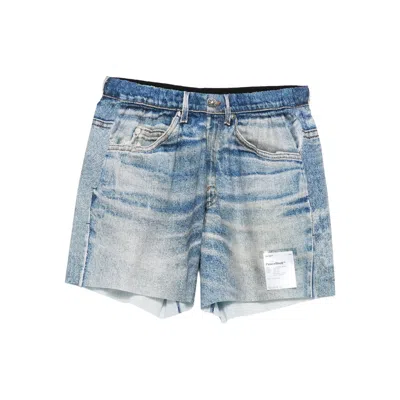 Satisfy Whiskering-effect Denim Shorts In Blue