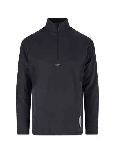 Satisfy Reissverschluss-t-shirt ""fuzzfleece™ Octa®" In Schwarz