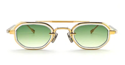 Sato Avior - Yellow Gold / Platinum Sunglasses In Green