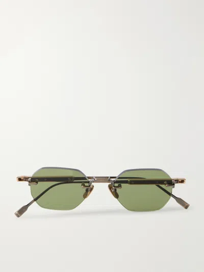 Sato Glass Square Frame Terebellum Ii Sunglasses In Green